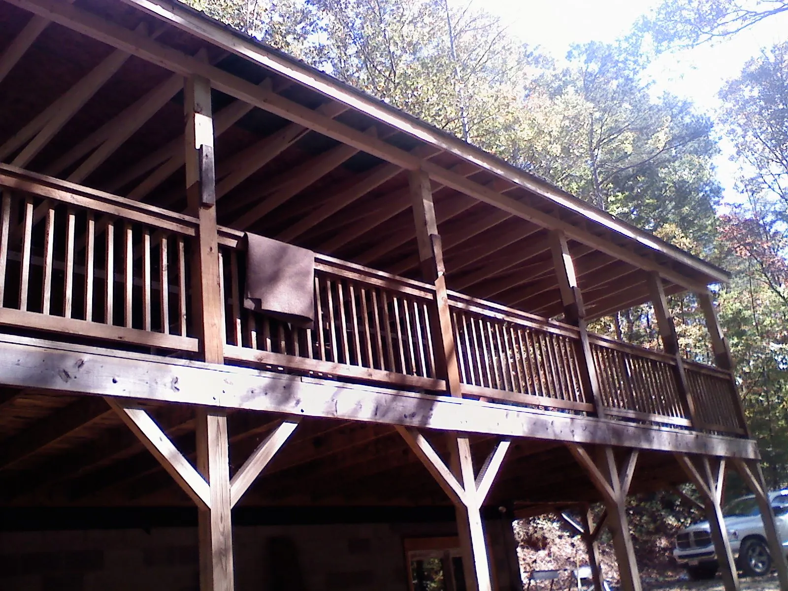 Timber framing under a new elevated porch and deck — Roof Leak Repair in Allamuchy by Roofing Brothers